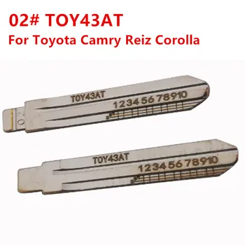 10tk #02 graveeritud joon TOY43AT Metallist Lihvimata Tühi keydiy xhorse Remote Key Tera Toyota Corolla Crown Camry Corolla et rikuti