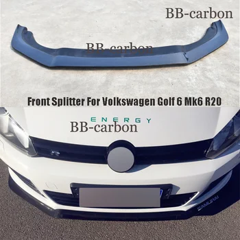 VW Kõrge Kvaliteedi Reaalne süsinikkiust Klaaskiud Värvimata Kaitseraud Ees Splitter Huule Volkswagen Golf Vi Mk6 R20