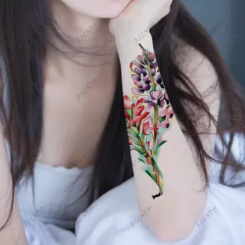 Veekindel Ajutine Tätoveering Kleebis Värvikas Lilled Flash Tätoveering Võltsitud Tatto Body Art Rinnal Käsi Tagasi Jalg Talje Jaoks Tüdrukud, Naised