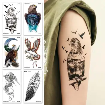 Madu Võltsitud Tattoo Naised Eagle Tätoveering Kleebis Meeste Käed Käe Jala Body Art Tattoo Ajutine Veekindel