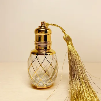 4TK 8ml Mini Gold Klaas Rulli sisse Pudel eeterlik Õli Viaali Rull Tutt Luksusliku Parfüümi pudeli Kaasaskantav Reisi Tühi Pudel
