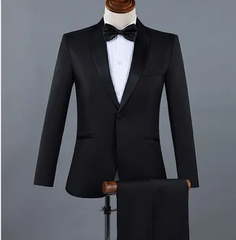 Ühe Karavan Ametlik Meeste Ülikonnad, mis on Mõeldud Pulmapidu Mees Tuxedos Custom Made Uus Saabumise Kaks Tükki Jope+Püksid Kostüüm Homme