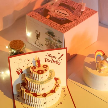 Muusikaline Sünnipäeva puhul õnnitluskaardid 3D Pop-Up kinkekaart koos Led-Muusika