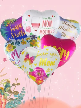 6 Tk 18 Tolli Ring Südame Õnnelik Ema Päev Õhupallid emadepäeva Kaunistused Ema Kingitused