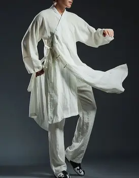 unisex 3color sinine/must puuvill&lina võitluskunstide riided shaolin mungad kleit kung fu taoistlik sobib panna vormiriietus rüü