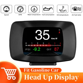 HUD Head up Display Digital Vee Temp Õli Temp Auto Kiirus Tahhomeeter Kütusekulu OBD2+GPS-Kohta-pardal Arvuti