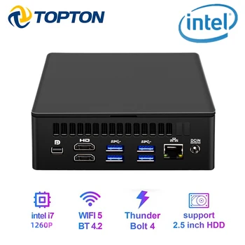 Topton 12. Gen Intel i7, i5 NUC Mängude Mini PC on Kompaktne Mini Arvuti 8K HTPC 4x Ekraani Display-Thunderbolt 4 Windows 11 Pro WiFi