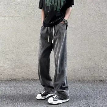 Korea Mood Meeste Kottis Teksad Meeste Cargo Püksid Sirge jalg moebränd Hip-Hop Streetwear Värviga Jogger Püksid