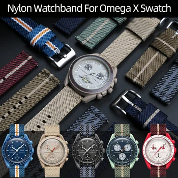 Quick release Nailon Watchband Omega X Swatch Ühine MoonSwatch Tähtkuju Planeetide Meeste ja Naiste Veekindel Sport Watch Rihm