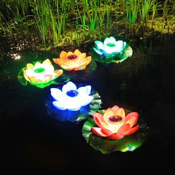 Päikese Valgus Väljas Kunstliku Ujuvad Lotus Solar Power LED Energiasäästu Lotus Lamp Aias Bassein, Tiik, Purskkaev Teenetemärgi
