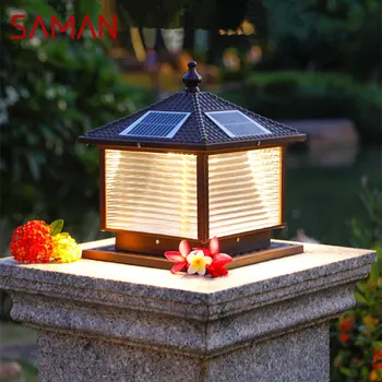 SAMAN Päikese-Post Lamp LED Väljas Loominguline Triibuline Klaas Lihtne Samba Kerge Veekindel IP65 Kodu Villa Sisehoovis