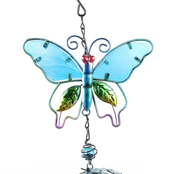 Klaasi Värvimine Butterfly Tuul Kellamäng Ripatsid Loominguline Kodus Bell DIY Käsitöö Windbell Toru Õnnelik 2023 Kaunistused Koju
