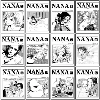 Must Ja Valge Nana Anime Plakat Jaapani Manga Joonis Lõuendil Maali Baar Magamistuba, Elutuba Kodu Kaunistamiseks Seina Art Pilt
