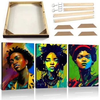 Abstraktne Naine, õlimaal, Lõuend, millel Värviline Raam Värvitud Joonis Plakat Prindib Must Aafrika Seina Art Pilt Home Decor