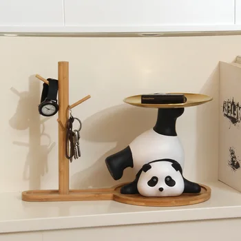 Panda sissepääsu võti ladustamise kaunistused bracket elutuba, jalatsi kapp kodu kaunistamiseks housewarming kingitus