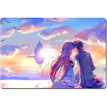 Anime Tina Märk Seina Mõõk Art Online Kirito ja Asuna Kiss Plakat Jaapani Anime Plakat Anime TV Show Plakat 12x16 Tolli