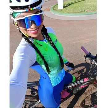 2023 Pro Team Triatloni Ülikond Naiste Pikad Varrukad Jalgrattasõit Jersey Skinsuit Kombekas Maillot Jalgrattasõit Ropa Ciclismo Set C33