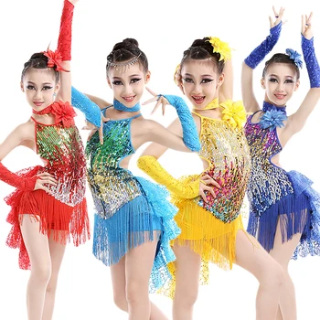 Litrid Etapp Tutt Konkurentsi Ladina Tantsu Kleit Tüdrukute Kleit Võimlemine Tava Tantsu Kleit Tüdruk Dancewear Lapsed