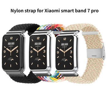 Nailon watchband jaoks Xiaomi Smart Band 7 Rihm Asendamine Sport Käepaela jaoks Mi band 7 pro Käevõrud Hingav Correa Käevõru