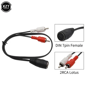 7pin, et 2RCA Lotus Din adapter kaabel 7P DIN emane 2 RCA mees vanamoodne audio seadmed, kõlar adapter kaabel 0.5 m/1m1.5m