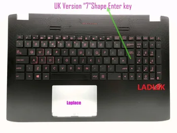 Uued UK taustvalgustusega klaviatuur Asus GL552J GL552JX Palmrest 90NB07Z1-R31UK0