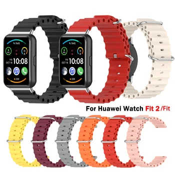Värvikas Watch Band Ookeani Silikoonist Rihm Koos Pistiku Huawei Vaadata Mahub / Sobib Uus / Fit 2 Smart Watch käepael
