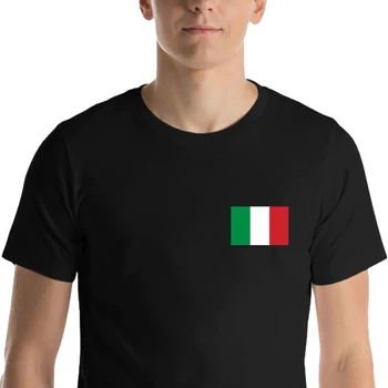 HX Itaalia T-särgid ma Armastan Oma Kodumaa Lipp Kleebis Trükitakse Must Valge Puuvillane Tees Täiskasvanud Teismelised Suvel Lühikese Varrukaga Särgid
