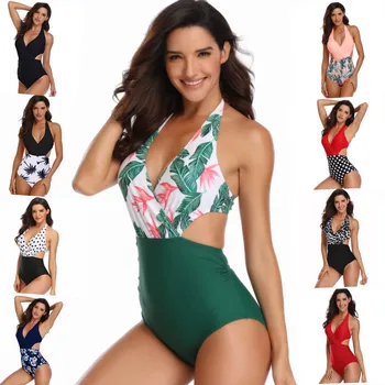 Push Up Ühes Tükis Ujumistrikoo Naistele 2023 pits Supelrõivad Naiste Kõrge Vöökoht Beachwear Päitsed Monokini Naiste Ujumistrikoo Ühes Tükis