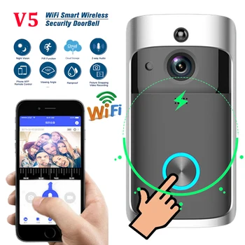 V5 Wifi Traadita Smart Uksekell Öise Nägemise Häält, Video Intercom Uksekell PIR liikumistuvastus Turvalisus Ukse Telefoni Kaamera
