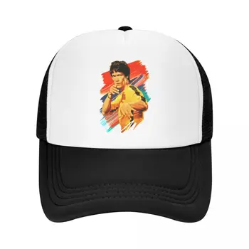 Kollane Riided, Classic Aednik Mütsid Bruce Lee Võitluskunstide Kunstnik Silmadega Võrk Baseball Cap Meeste Naiste Kpop Snapback Mütsid Streetwear