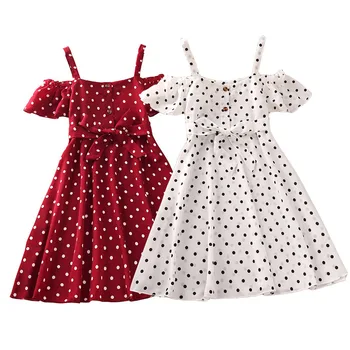Laste Sifonki Kleit Tüdrukud Dots Prindi Pilduma Kleit Laps Tüdruk Vabaaja Sünnipäeva Kleit Lapsed Printsess Kleit Suvel 5-12Y