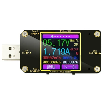 1 TK A3 Värvi Liik-C Digitaalne Voltmeeter Dc Pinge Praeguse Arvesti Ammeter Detektor Power Bank Laadija Indikaator USB-Tester