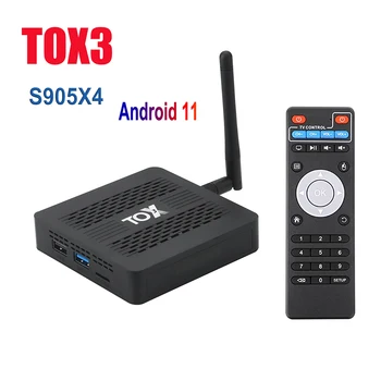 TOX3 4GB 32GB TV Box Android 11 Amlogic S905X4 Set Top Box 2.4 G/5G BT4.1 Toetab MP3, AAC ja WMA RM FLAC Smart TV Box