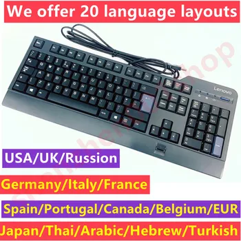 Sõrmejälgede identifitseerimise klaviatuuri kuf1256 Lenovo USB juhtmega klaviatuur UK Saksamaa Itliy Fance Russion Arbic heebrea Jaapan