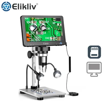Elikliv EDM9 7 Tolline 1080P LCD Digital Microscope 50X-1200X Jootmise Elektroonika Mikroskoobid Koos LED-Tuled Toetada PC Arvuti