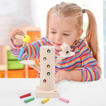 Rähn Saagi Ussid Mäng Magnet-3D Puzzle, Puidust Mänguasjad, Laste Varase Õppe Hariduslik Mänguasi Lastele Baby kingitused lastele