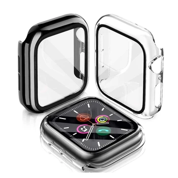 Juhul Apple Watch Seeria 6/5/4 44mm 40mm Sisseehitatud Karastatud Klaasist Ekraan Kaitsja iWatch SE Raske PC Kate