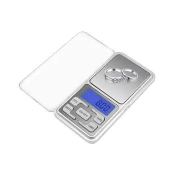Mini Digitaalne Skaala 100/200/300/500g 0.01/0,1 g Kõrge Täpsus Backlight Elektrilised Tasku Ehted Grammi Kaal Köök