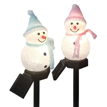 Väljas Snowman Christmas Decoration 2 Pack Päikese Tuled Teed Muru Aias, Hoovis Maastiku Jõulud Teenetemärgi