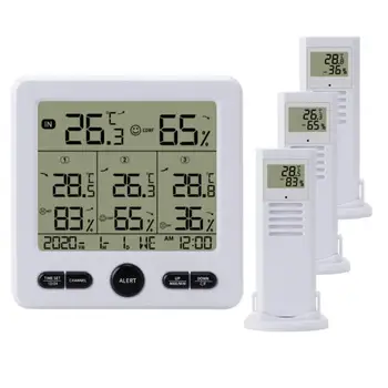Andurid Indoor/outdoor Hygrometer Koos Jaama Termomeeter 3 Andurid Ilm Digitaalse Traadita Termomeeter Serveri Kuva