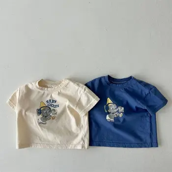 2023 Uus Beebi Poiss Cartoon Print T-Särgid Armas Imiku Tüdruk Puuvill Lühikese Varrukaga T-Särk Teise Lapse Juhuslik Topid Lastele Tee Riided