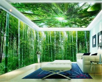 beibehang Värske ja võrgutav kolmemõõtmeline de papel parede tapeet bambusest ja maastiku 3D solid teema ruumi seina taustal