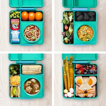 Algne OmieBox 2 last kaasaskantav grid plaat lunch box lekkimiskindlates compartmentalized lunch box soojusisolatsioon söögiriistad