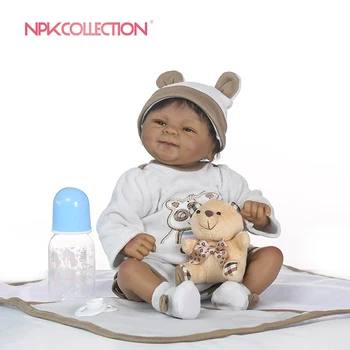 NPKCOLLECTION tõetruu boneca uuestisündinud pehmest silikoonist reaalne silikoon uuestisündinud beebi nukud must bebe kuum mänguasjad, Jõulud kingitus tüdrukud