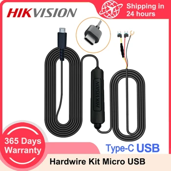 Hikvision Car DVR Salvestada Hardwire Kit For Low Vol Kaitse TÜÜP-C USB Pordi voolu Kaabel 12V-24V aastal 5V2.5A Laadija Line