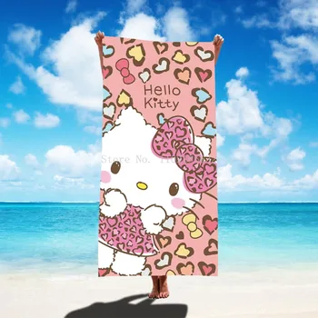 Ranna Rätik Cartoon Hello Kitty 3d Trükitud Microfiber saunalina Reisimine Sport Dušš Rätikud Isikupärastatud Lapsed Kingitus Kohandatud Rätikud