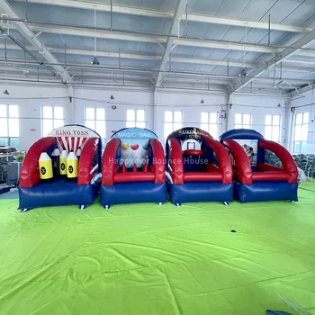 Kohandatud PVC Mini 4 Tükki Interaktiivne Arena Toss Eesmärk Mäng Carnival Isiku Korral Täispuhutav Rõngas Toss Mängud Lastele