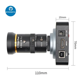 1080P 38MP HDMI Digitaalse Mikroskoobi Kaamera, Video Salvestus Live Stream Veebikaamera koos 2.8-12mm /5-50mm Käsitsi Iris CS Mount Objektiiv