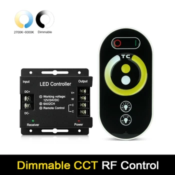 CCT RF Töötleja Touch puldiga CCT COB Riba Dimmer 12V/24V CCT-WW/CW Ühte Värvi Led Valgus