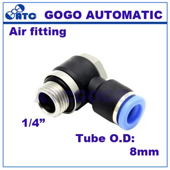 GOGO 10tk palju T-tüüpi 8mm 1/4 tolli pneumaatilised paigaldamise Hex-liides, PH08-G02 push-pneumaatilised kiirühendus